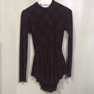 Burgundy Figure Skating Dress